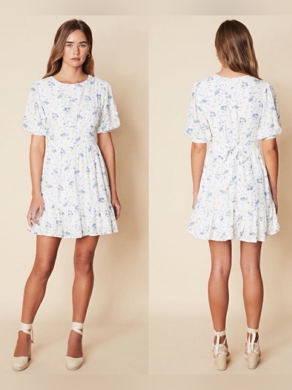 Faithfull the Brand Desmond Mini Dress in Astoria Floral Print Size XS/S Prairie